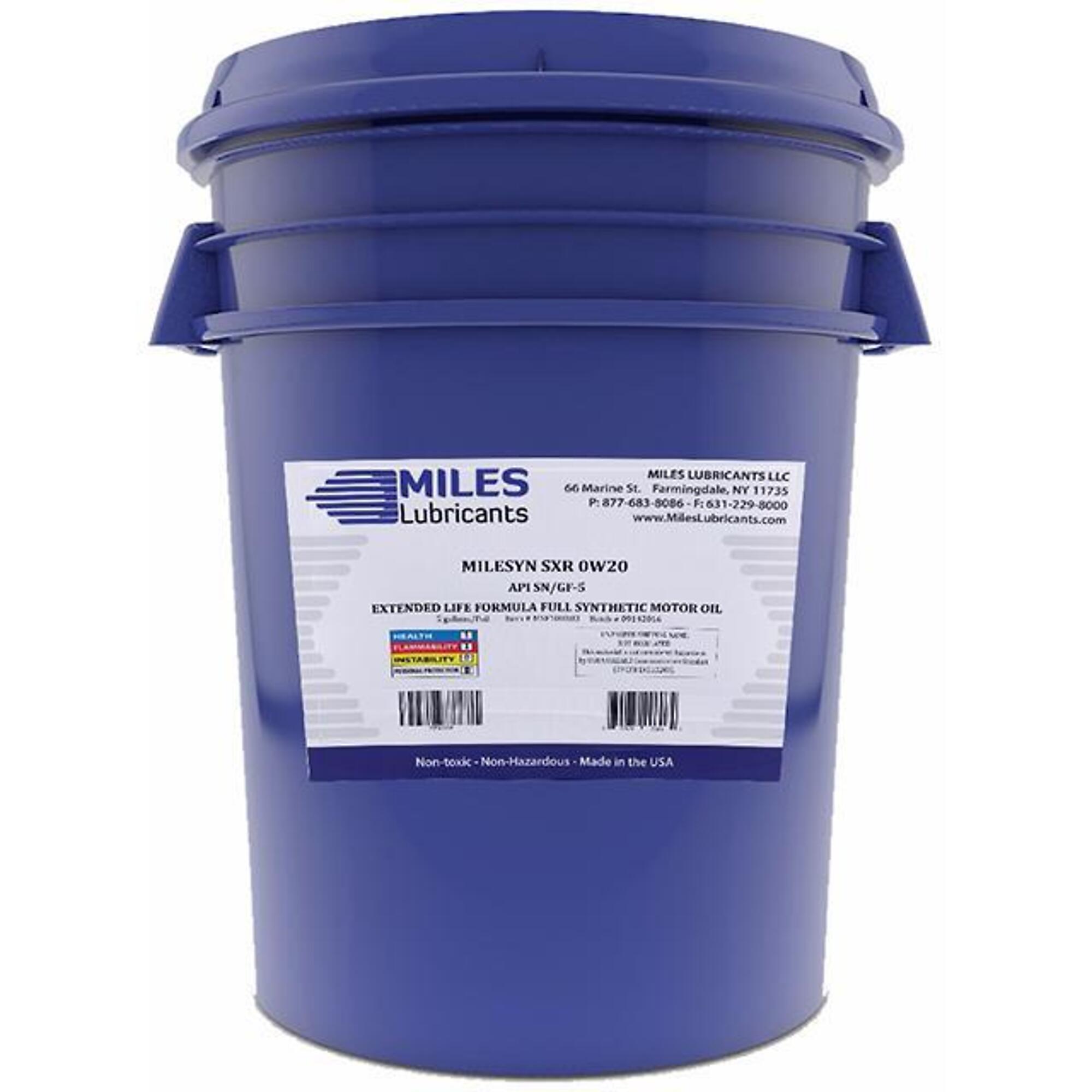 Miles Lubricants SXR 0W20 SN Plus/GF-6 Full Synthetic Motor Oil - 5 Gal. Pail, Model# MSF100503